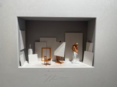 Back in a Few Minutes - contemporary artwork black and white artist studio