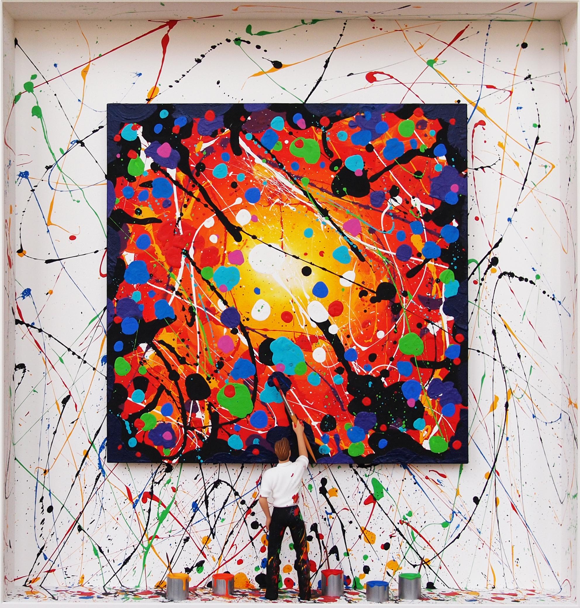 Big Splash - contemporary art in boxes work by Volker Kuhn large abstract splash