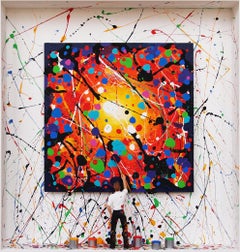Big Splash - contemporary art in boxes work by Volker Kuhn large abstract splash