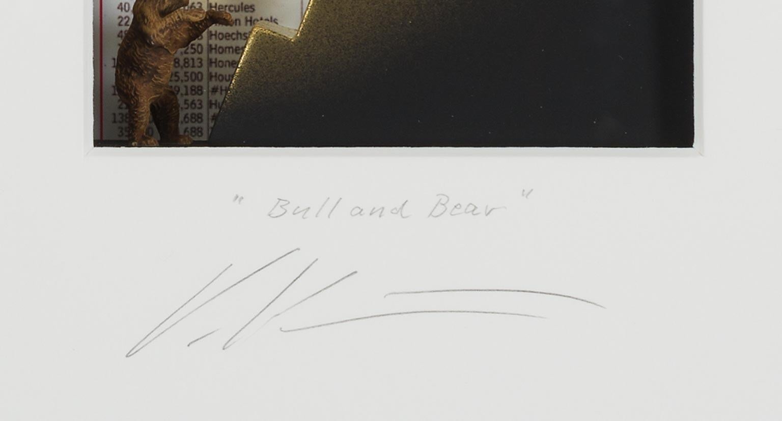 Bull&Bear - contemporary art in boxes artwork of the stock market byVolker Kuhn  2