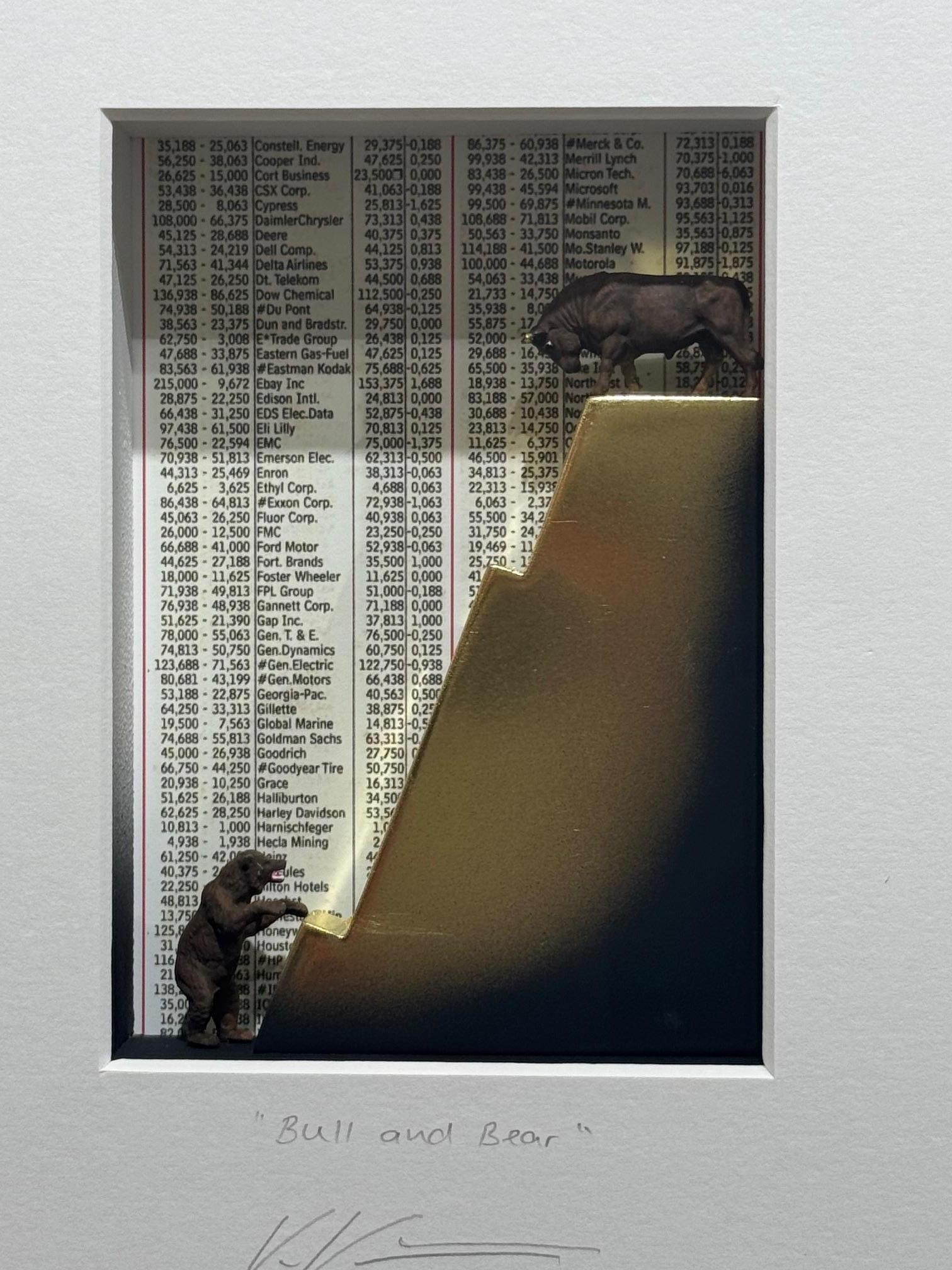 Bull&Bear - arte contemporanea in scatole opere d'arte del mercato azionario diVolker Kuhn 4