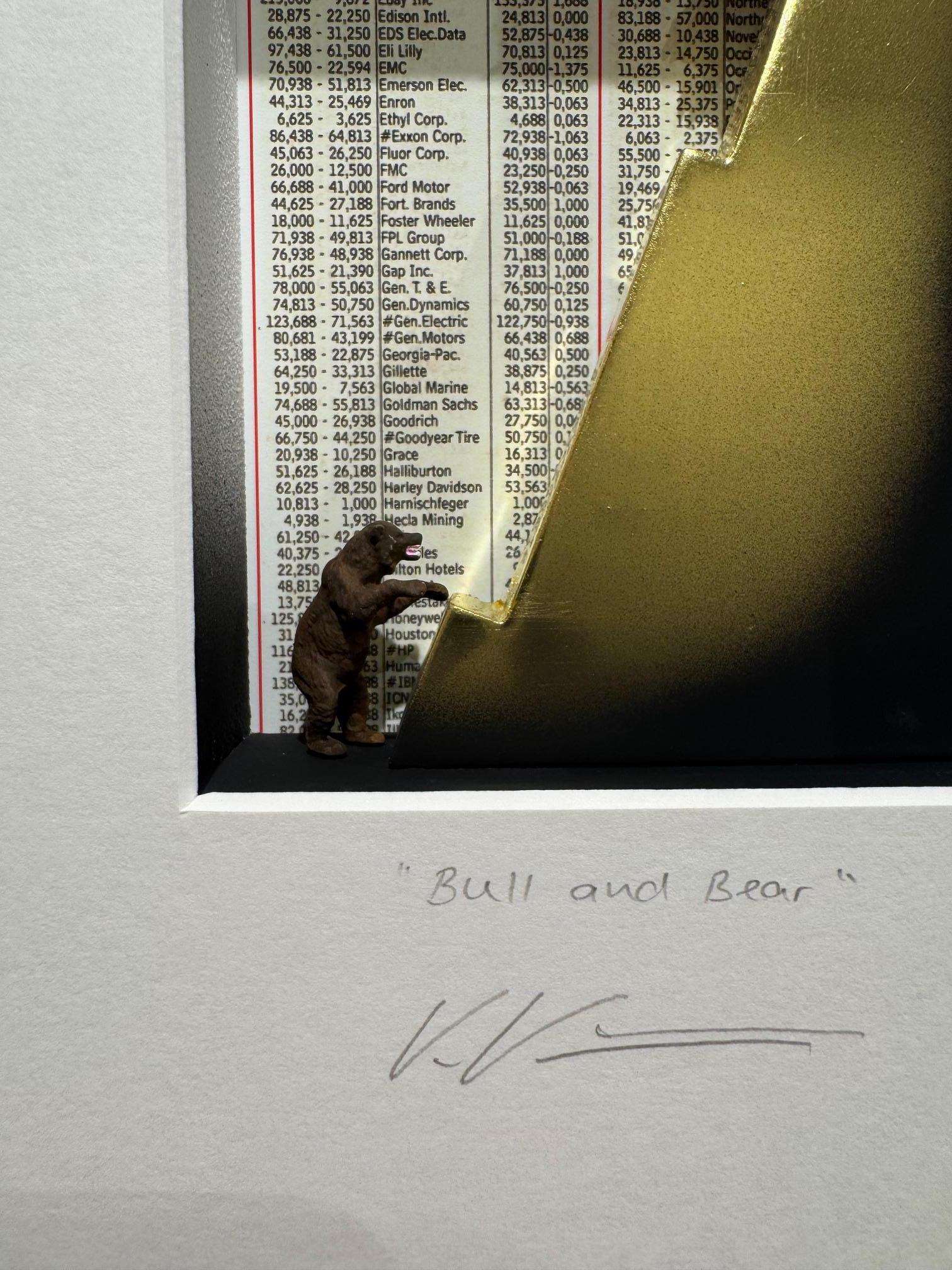 Bull&Bear - arte contemporanea in scatole opere d'arte del mercato azionario diVolker Kuhn 7