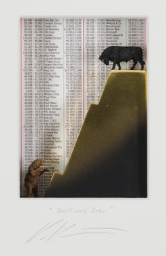 Bull&Bear - contemporary art in boxes artwork of the stock market byVolker Kuhn 