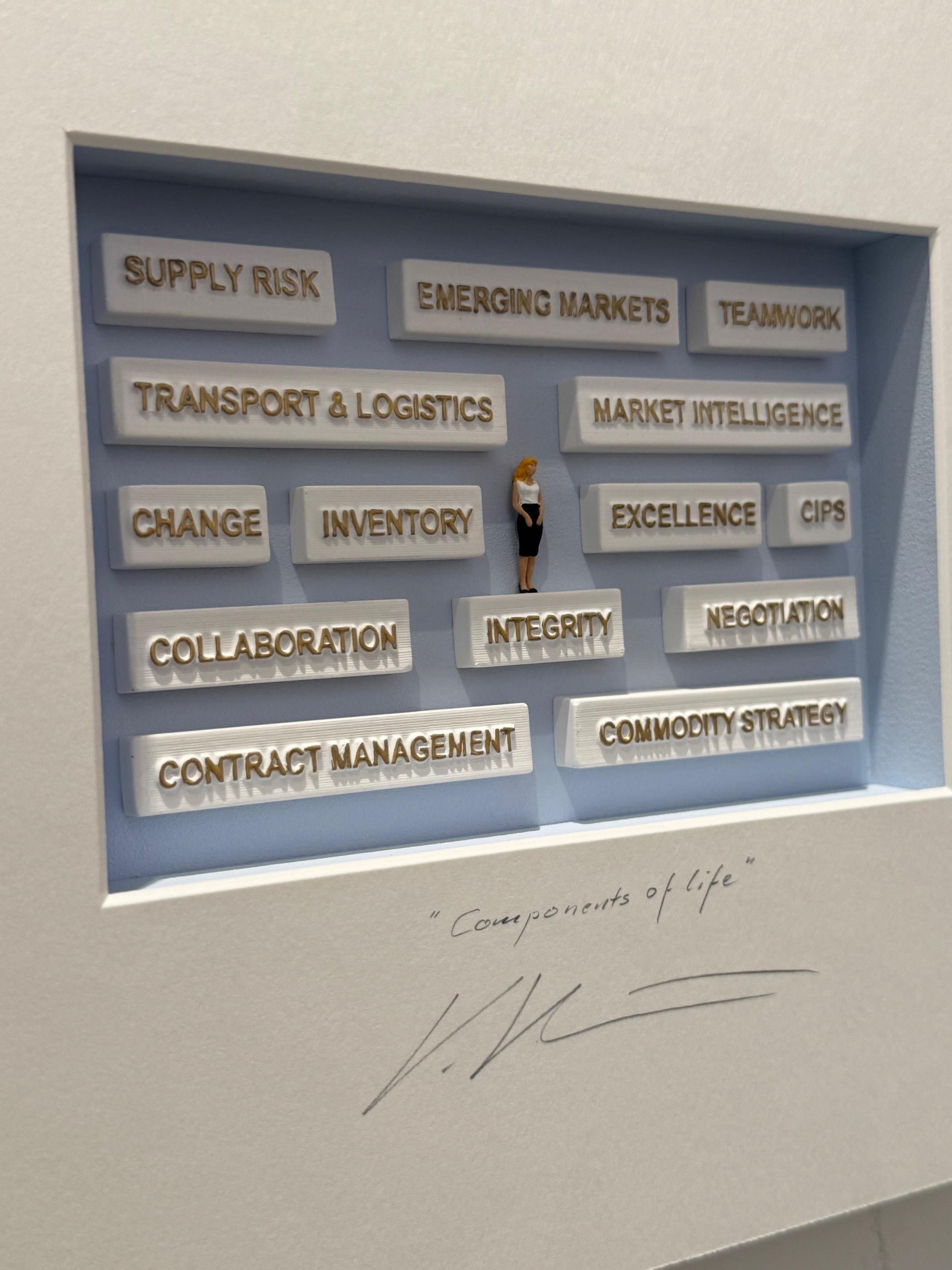 Componments of Life -contemporary art in boxes artwork by Volker Kuhn design art For Sale 3