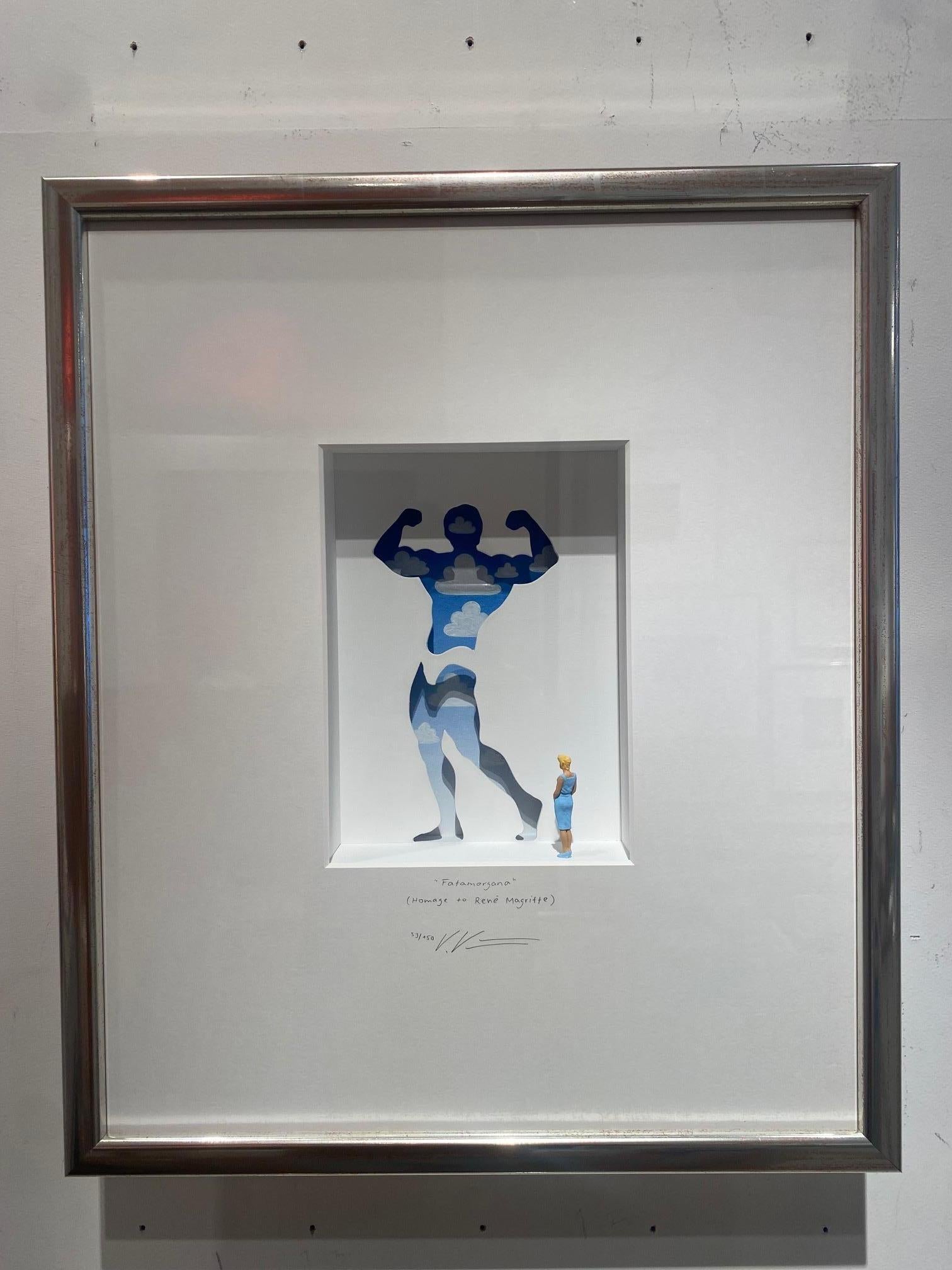 Fatamorgana - arte contemporanea in scatola omaggio a Magritte di Volker Kuhn in vendita 2