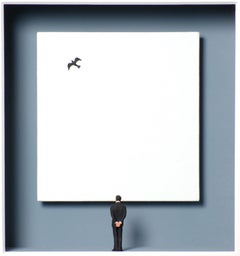 Free as a Bird - arte contemporanea originale in scatole di Volker Kuhn minimalista