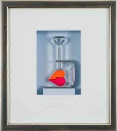 Glued Together - contemporary original art in boxes artwork by Volker Kuhn heart