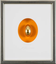 Golden Egg - contemporary original art in boxes artwork by Volker Kuhn