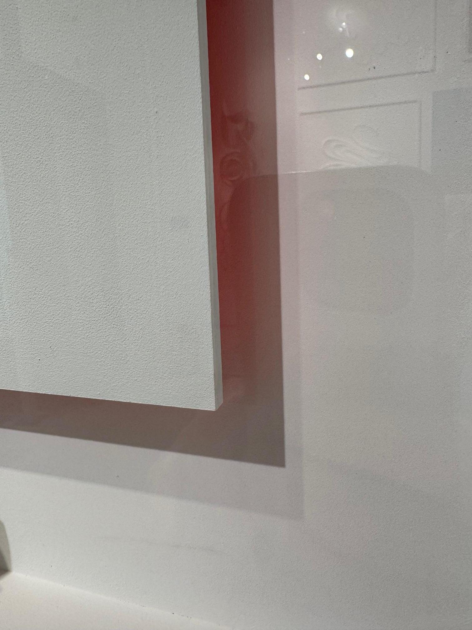 Great Reflection - œuvre d'art contemporaine minimaliste toile blanche avec reflet en vente 3
