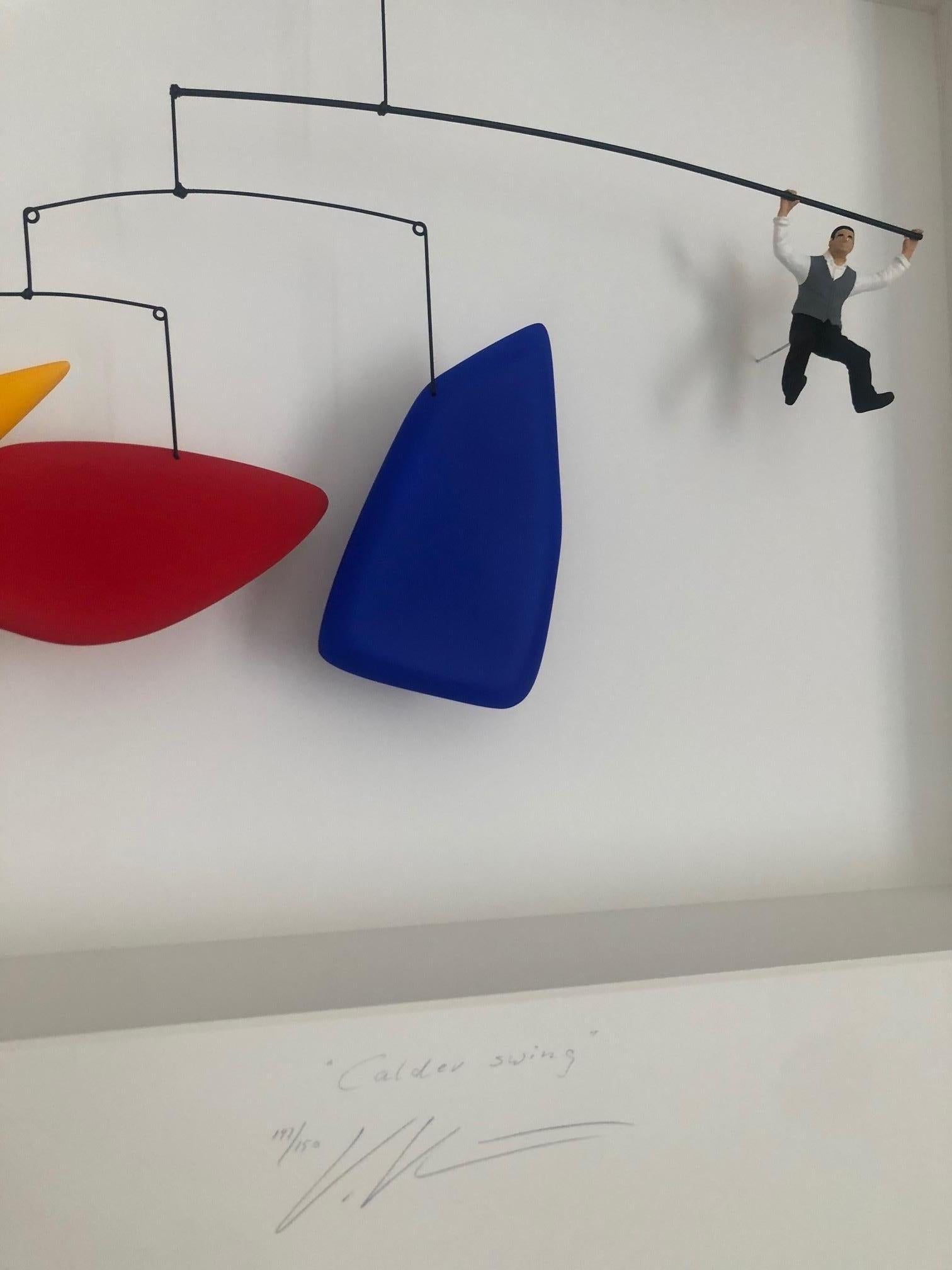 Hommage an Calder - zeitgenössisches Kunstwerk, Design-Hommage an Alexander Calder  (Assemblage), Mixed Media Art, von Volker Kuhn