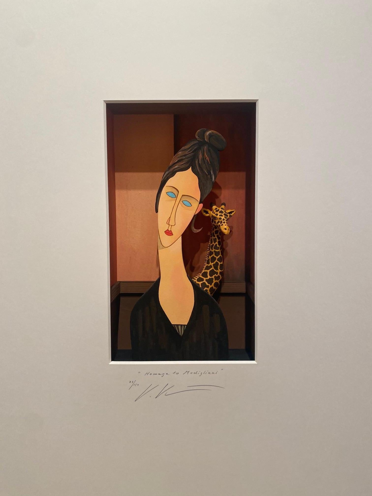 Homage to Modigliani -contemporary art work, design tribute to Amedeo Modigliani For Sale 1