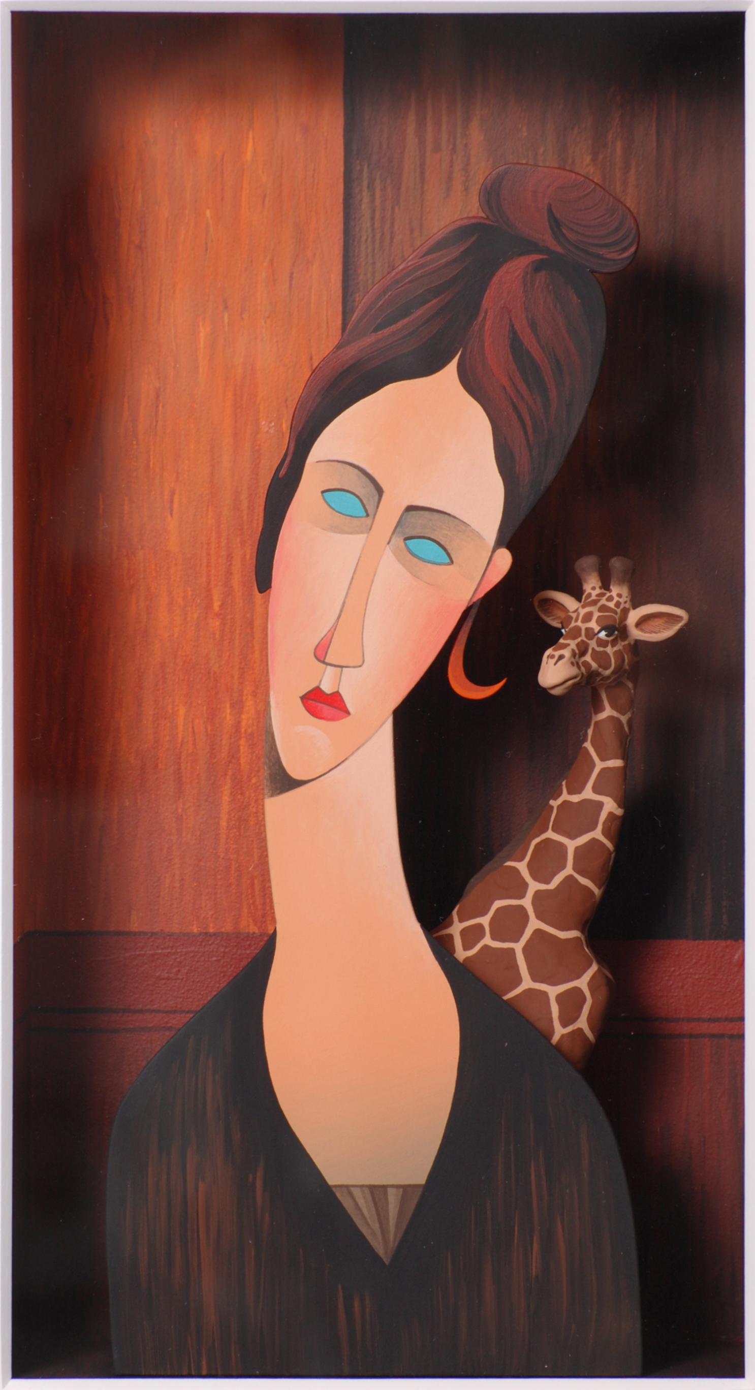 Homage to Modigliani -contemporary art work, design tribute to Amedeo Modigliani - Mixed Media Art by Volker Kuhn