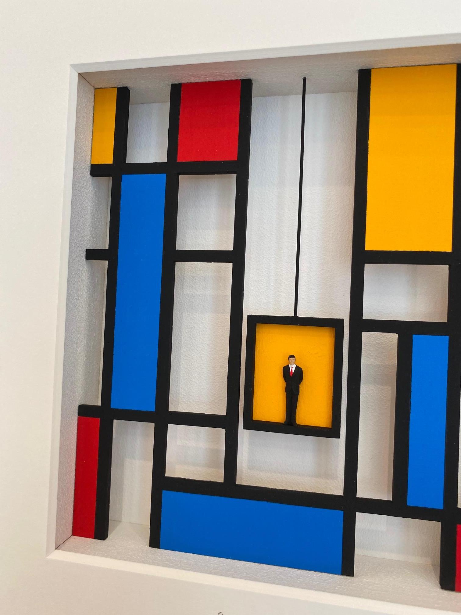 Homage to Mondrian - Going Up - zeitgenössische Kunstwerke, Design- Hommage an den niederländischen Meister im Angebot 1