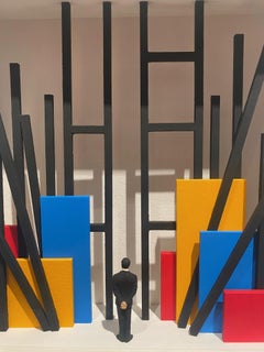 Homage to Mondrian -The Construction - contemporary art tribute Dutch master