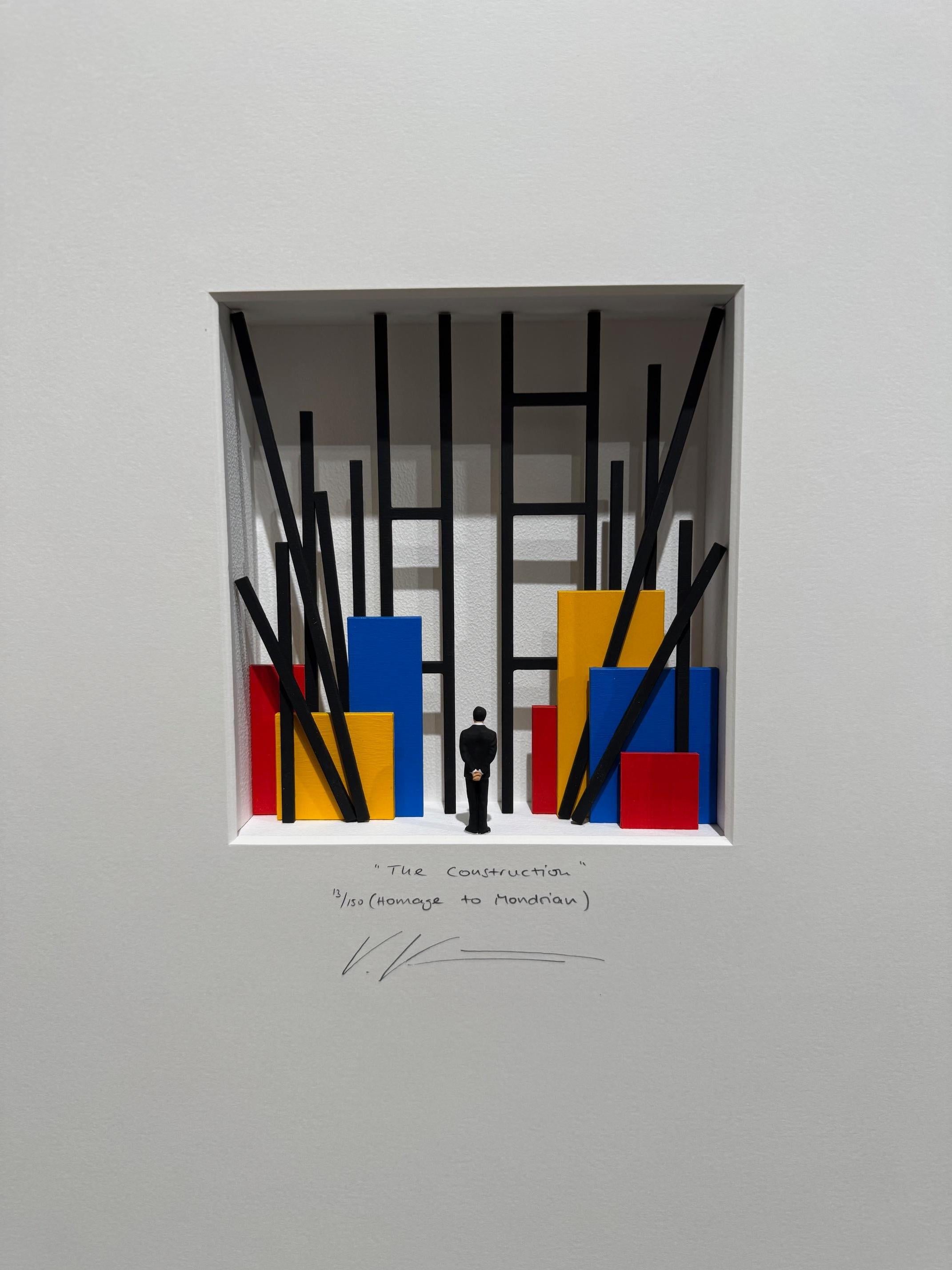 Omaggio a Mondrian - La costruzione - tributo d'arte contemporanea al maestro olandese in vendita 6