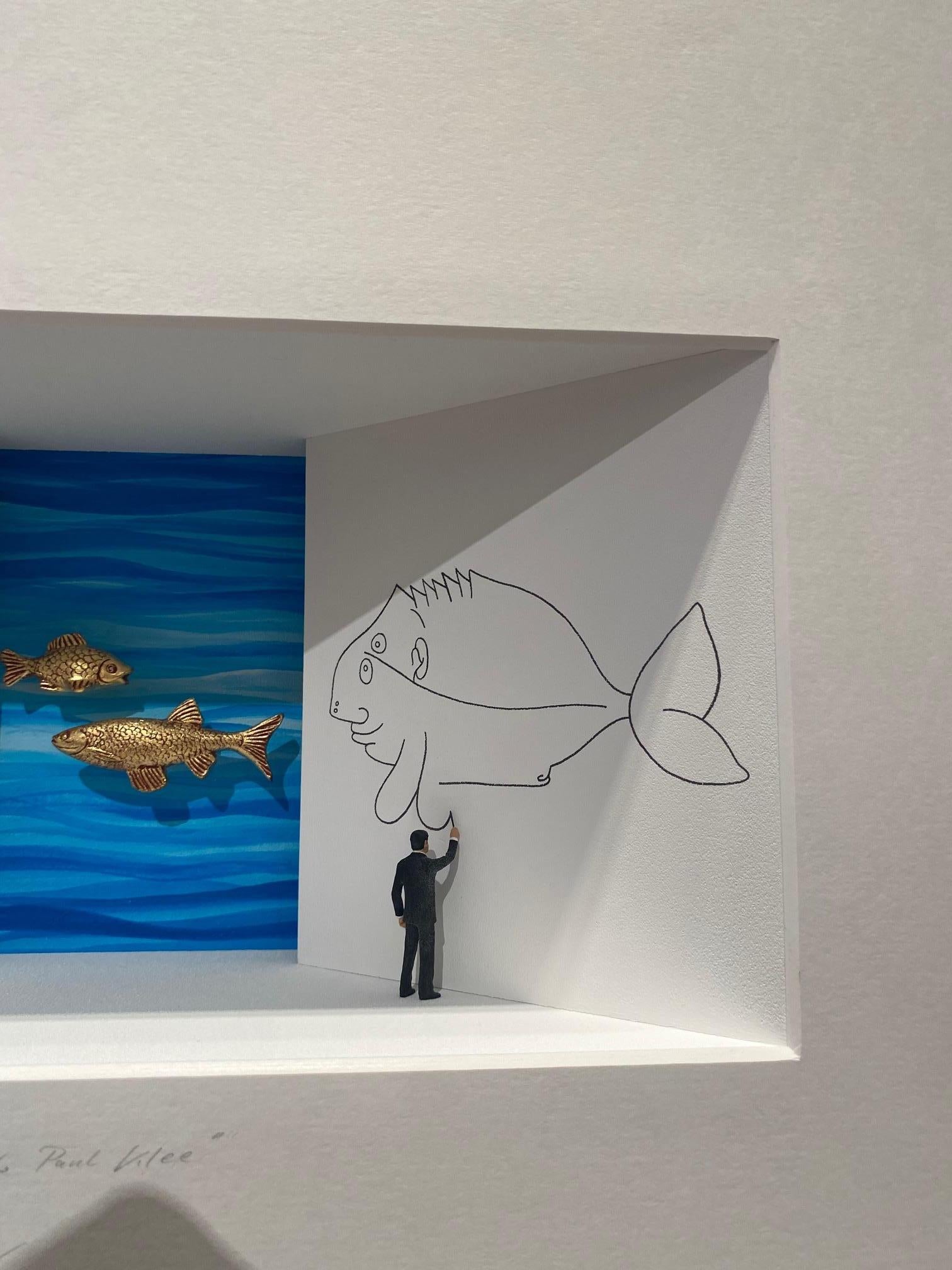 Omaggio a Paul Klee - opere d'arte contemporanea di Volker Kuhn arte in scatole Klee pesce in vendita 3