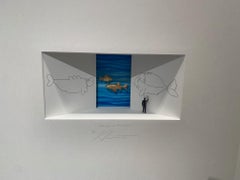 Hommage à Paul Klee - œuvre d'art contemporaine de Volker Kuhn dans des boîtes poisson Klee