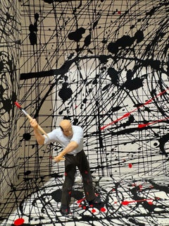 Hommage à Pollock- œuvre d'art contemporain, design hommage à Pollock action paint