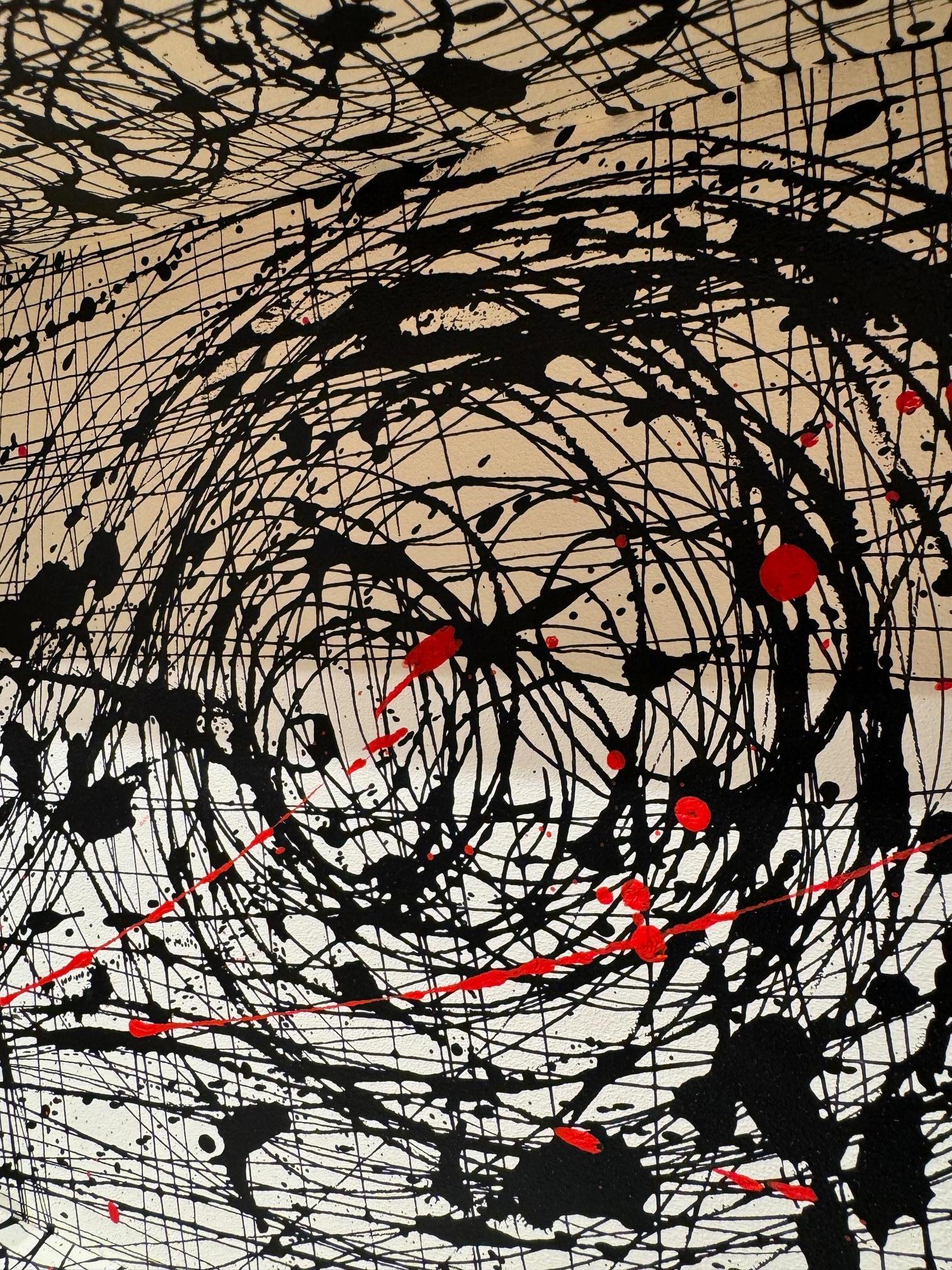 Hommage à Pollock- œuvre d'art contemporain, design hommage à Pollock action paint en vente 1