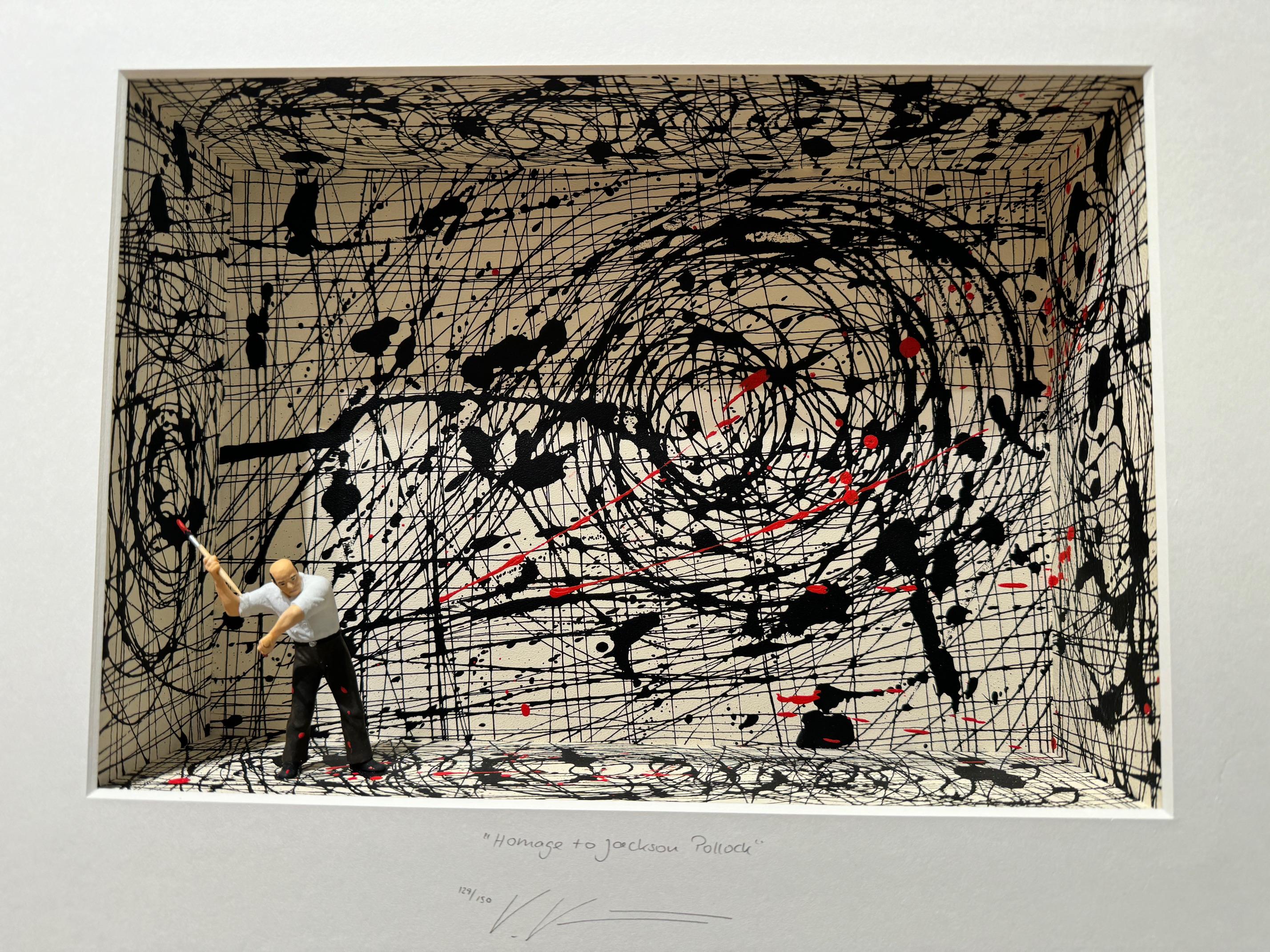 Hommage à Pollock- œuvre d'art contemporain, design hommage à Pollock action paint en vente 2