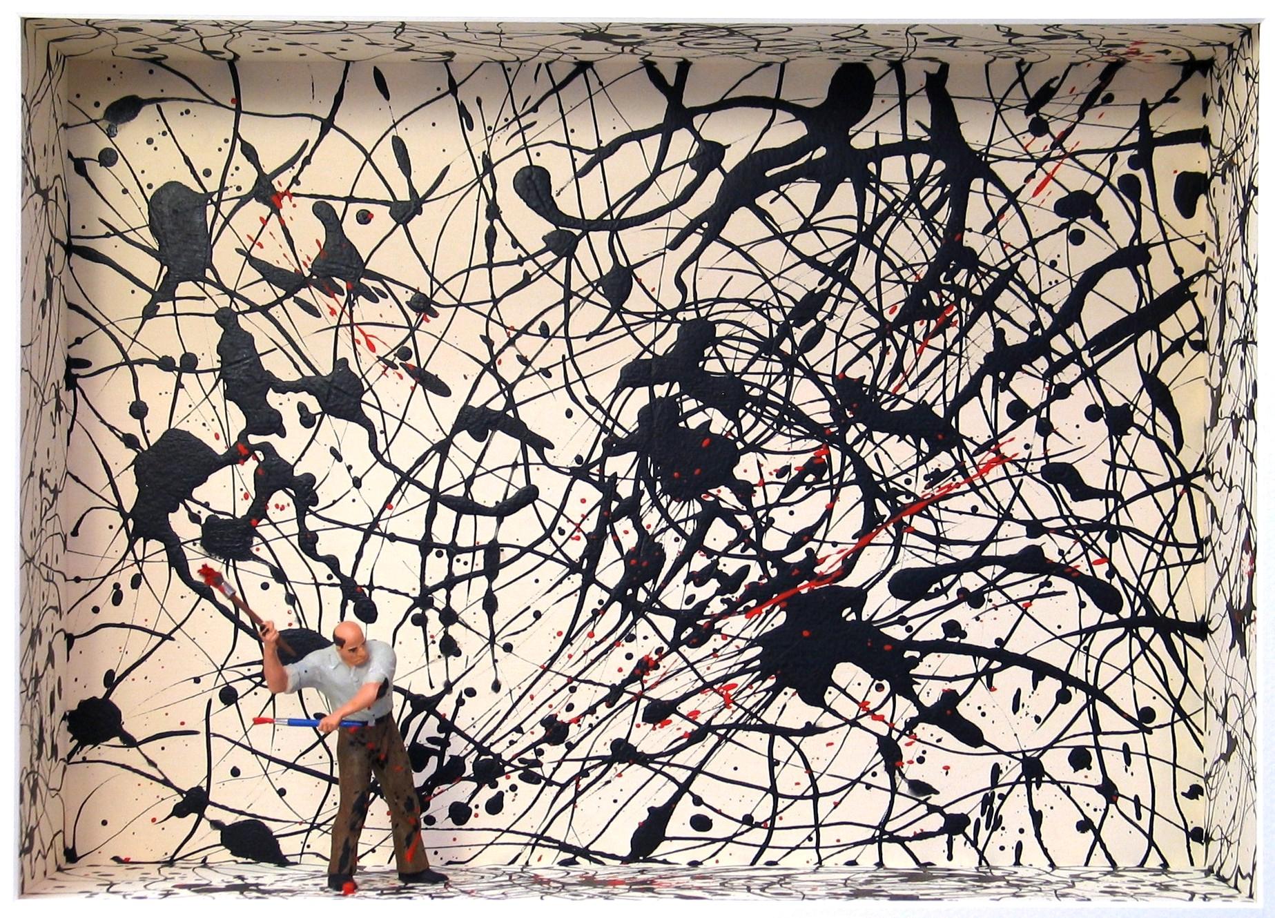 Omaggio a Pollock- opera d'arte contemporanea, tributo di design all'azione pittorica di Pollock