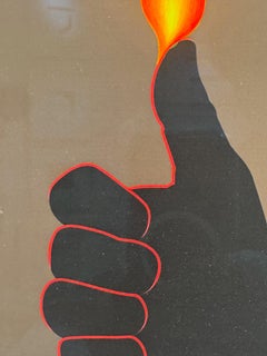 I+I - art contemporain minimaliste original de Volker Kuhn main avec flamme