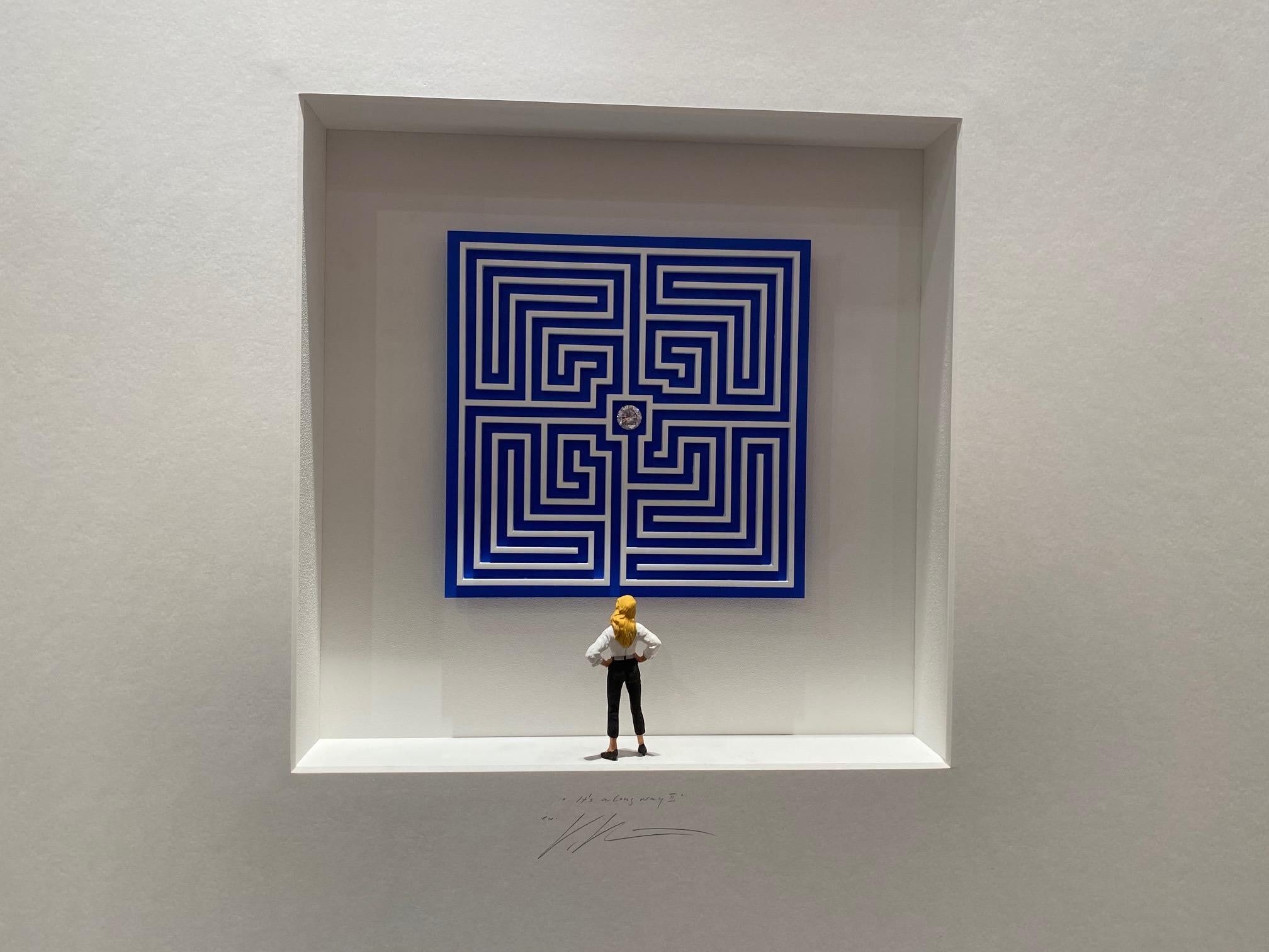 It's A Long Way II - contemporary art in boxes artwork by Volker Kuhn minimalist For Sale 1