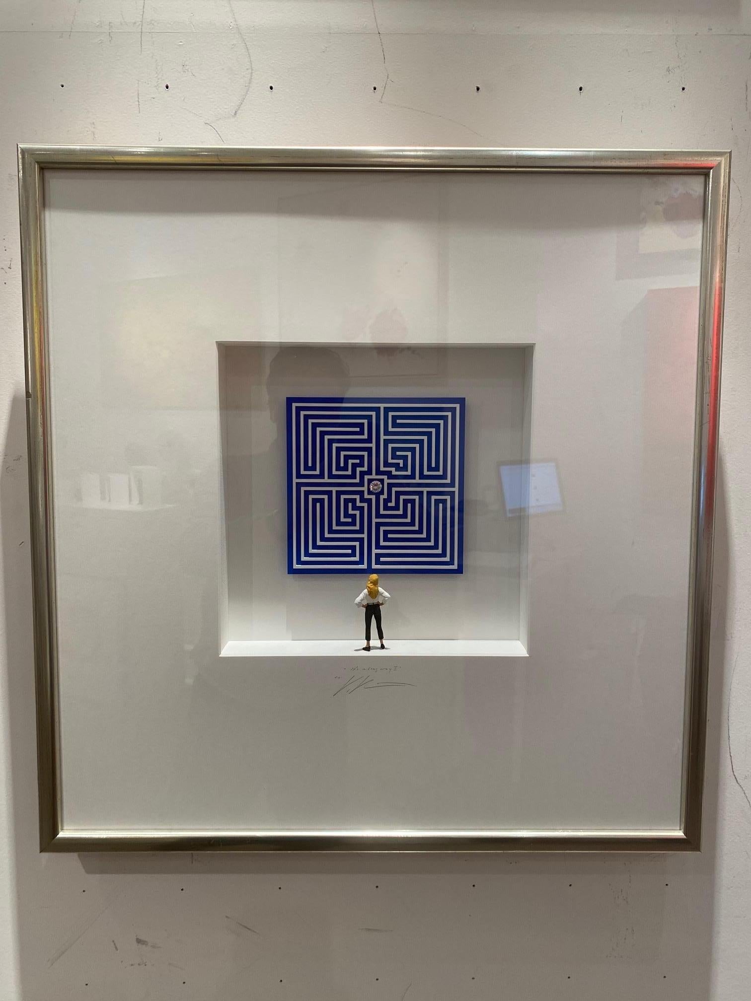 It's A Long Way II - contemporary art in boxes artwork by Volker Kuhn minimalist For Sale 5