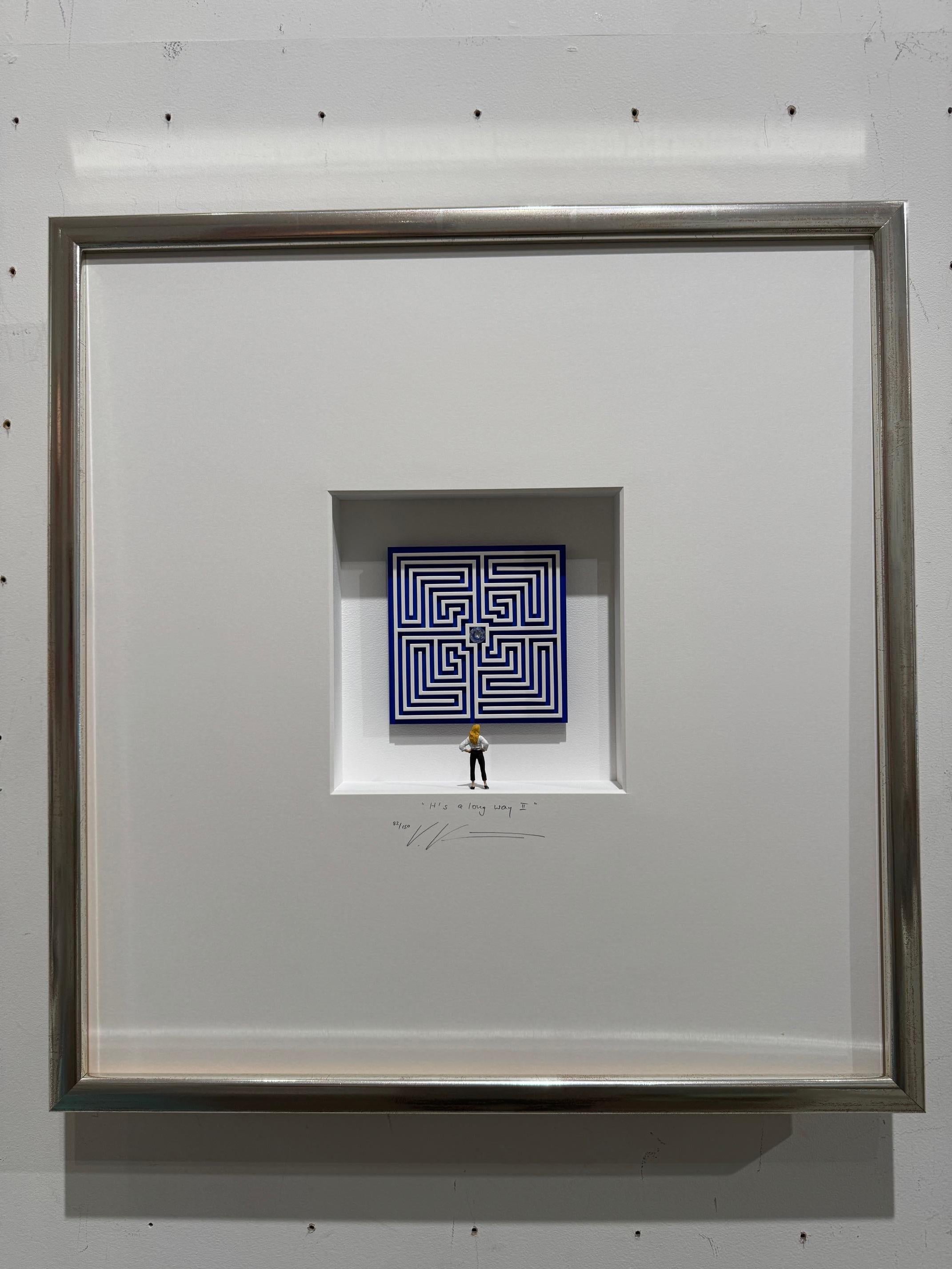It's A Long Way II - contemporary art in boxes artwork by Volker Kuhn minimalist For Sale 8