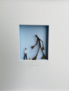 Little Man - Homage to Giacometti minimalist contemporary artwork by Volker Kuhn