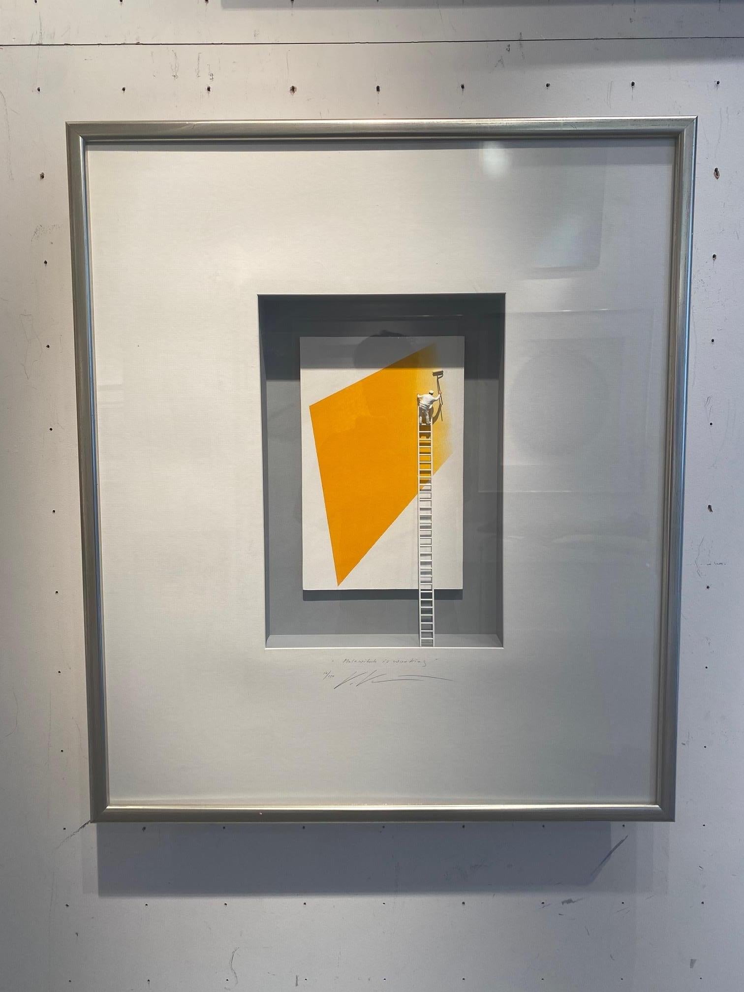 Malewitsch ist Working - zeitgenössisches abstraktes Kunstwerk, Hommage an Malewitsch  im Angebot 3