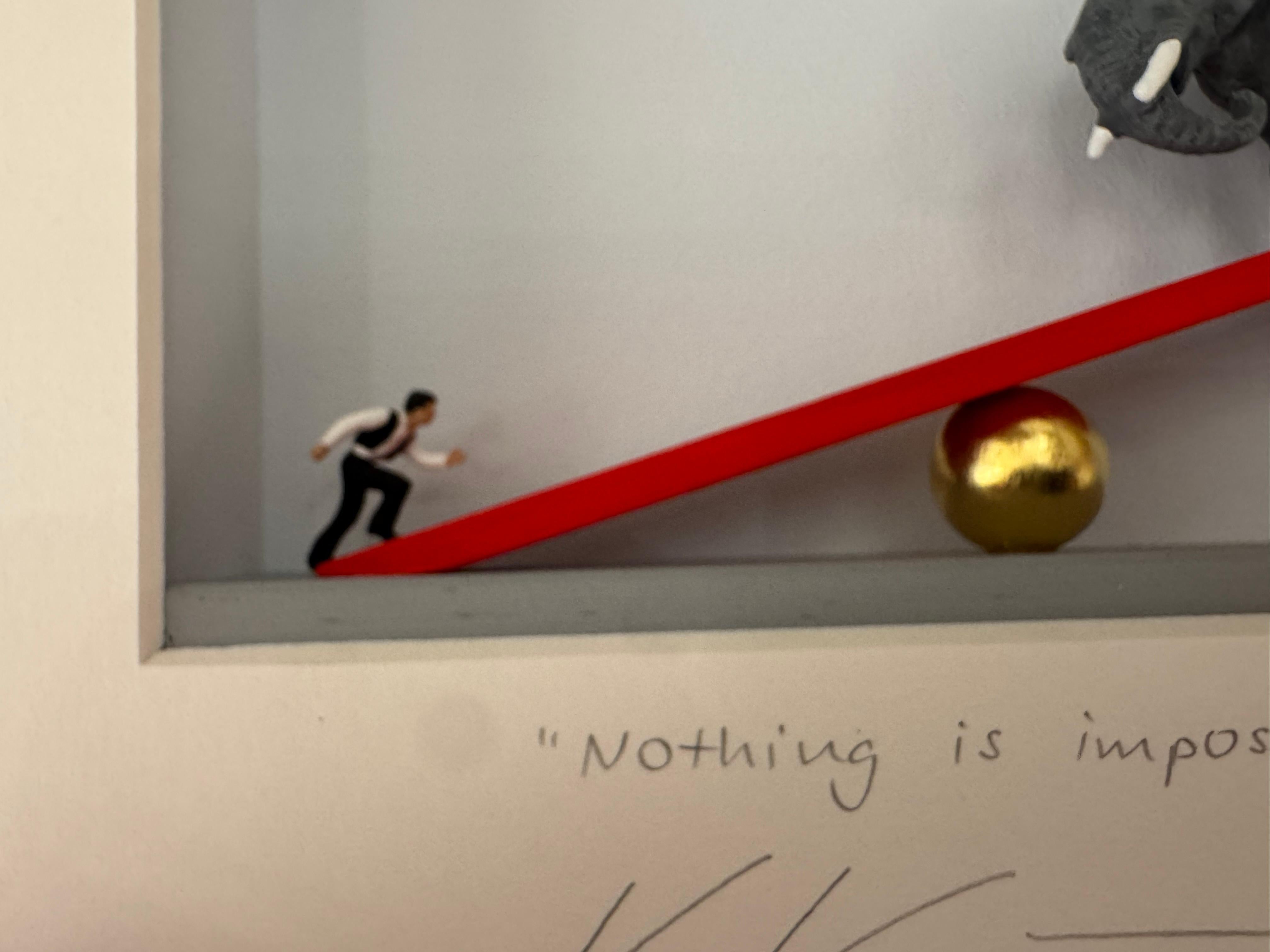 Rien n'est impossible - œuvre d'art contemporaine minimaliste originale de Volker Kuhn en vente 2