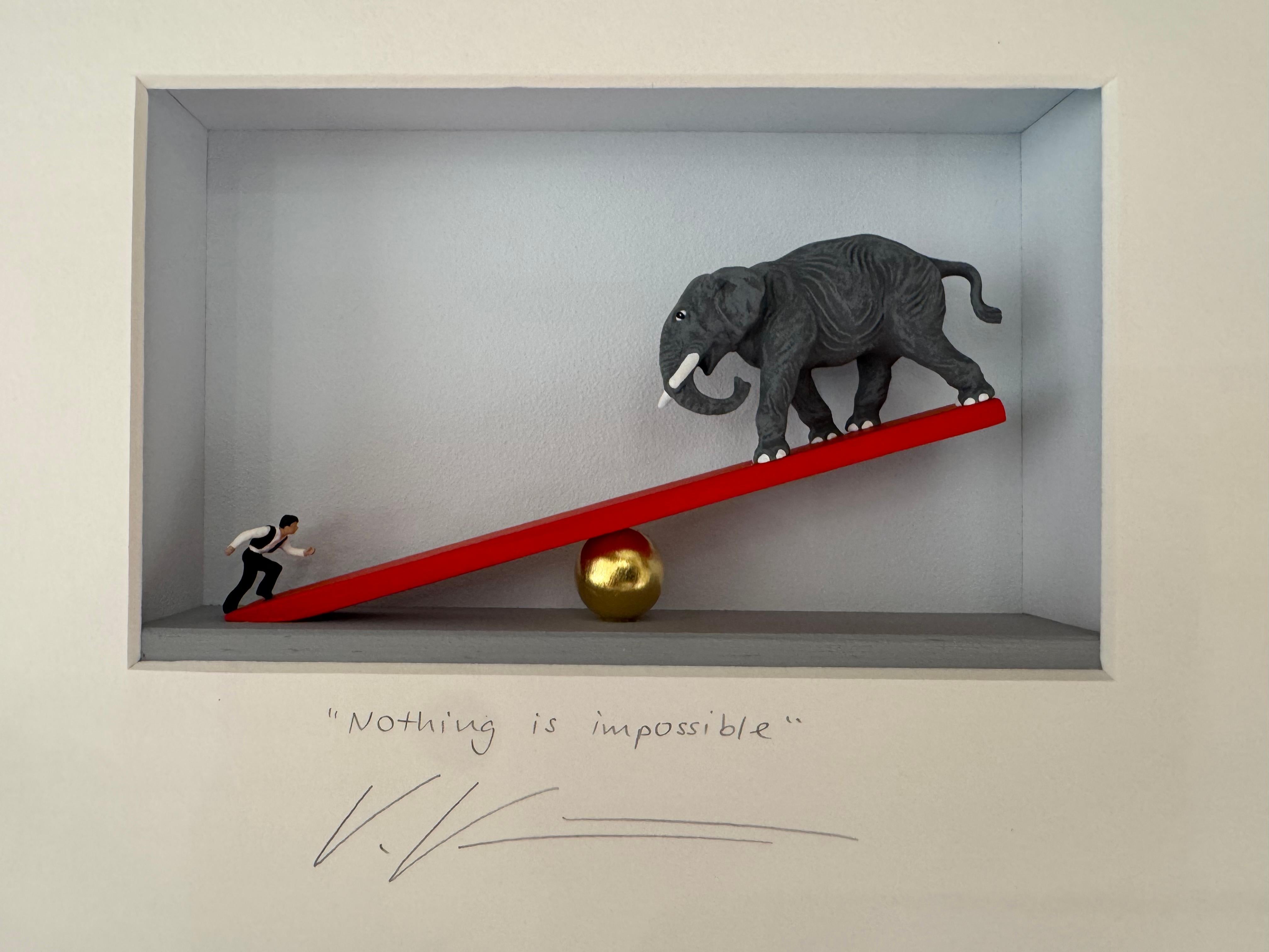 Rien n'est impossible - œuvre d'art contemporaine minimaliste originale de Volker Kuhn en vente 4