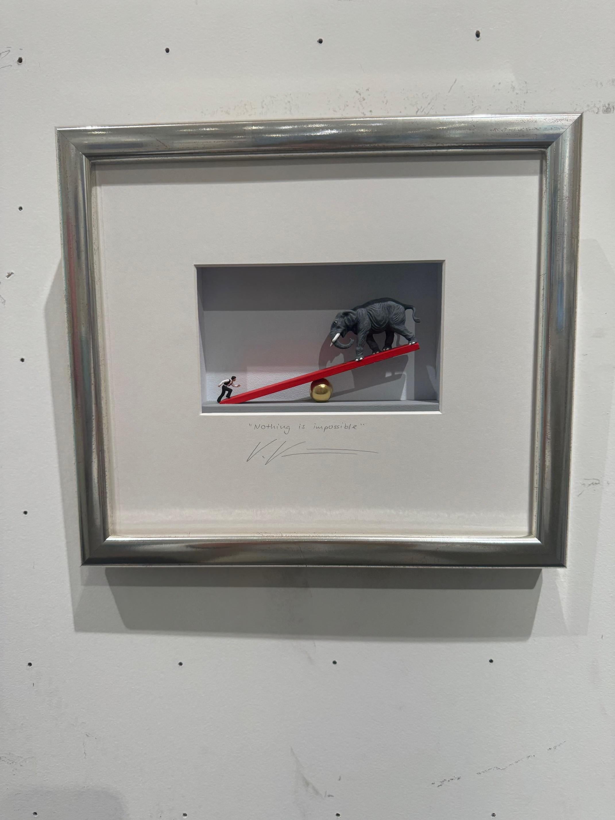 Rien n'est impossible - œuvre d'art contemporaine minimaliste originale de Volker Kuhn en vente 6
