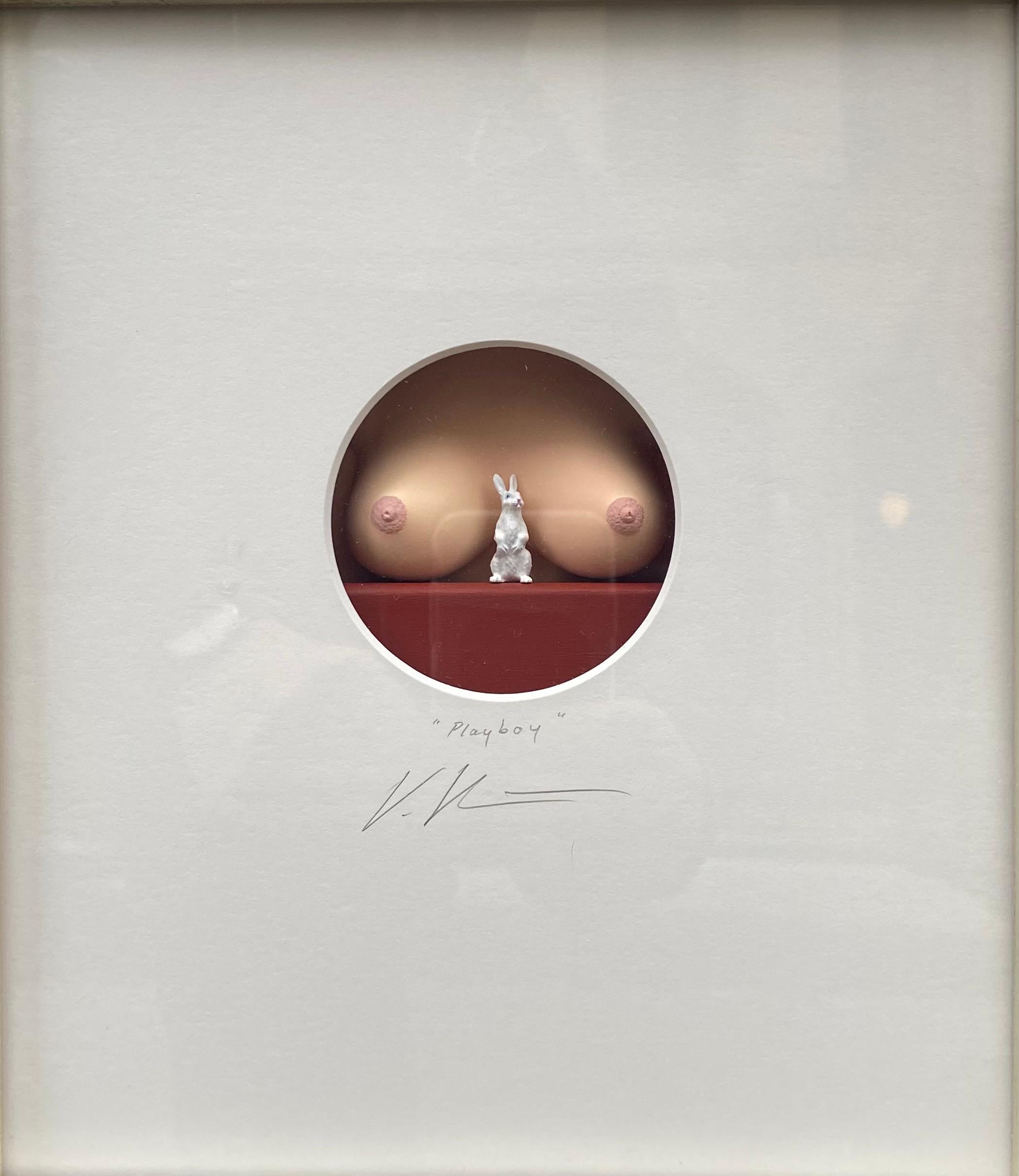 Playboy - œuvre d
art minimaliste contemporaine originale et sexy de Volker Kuhn