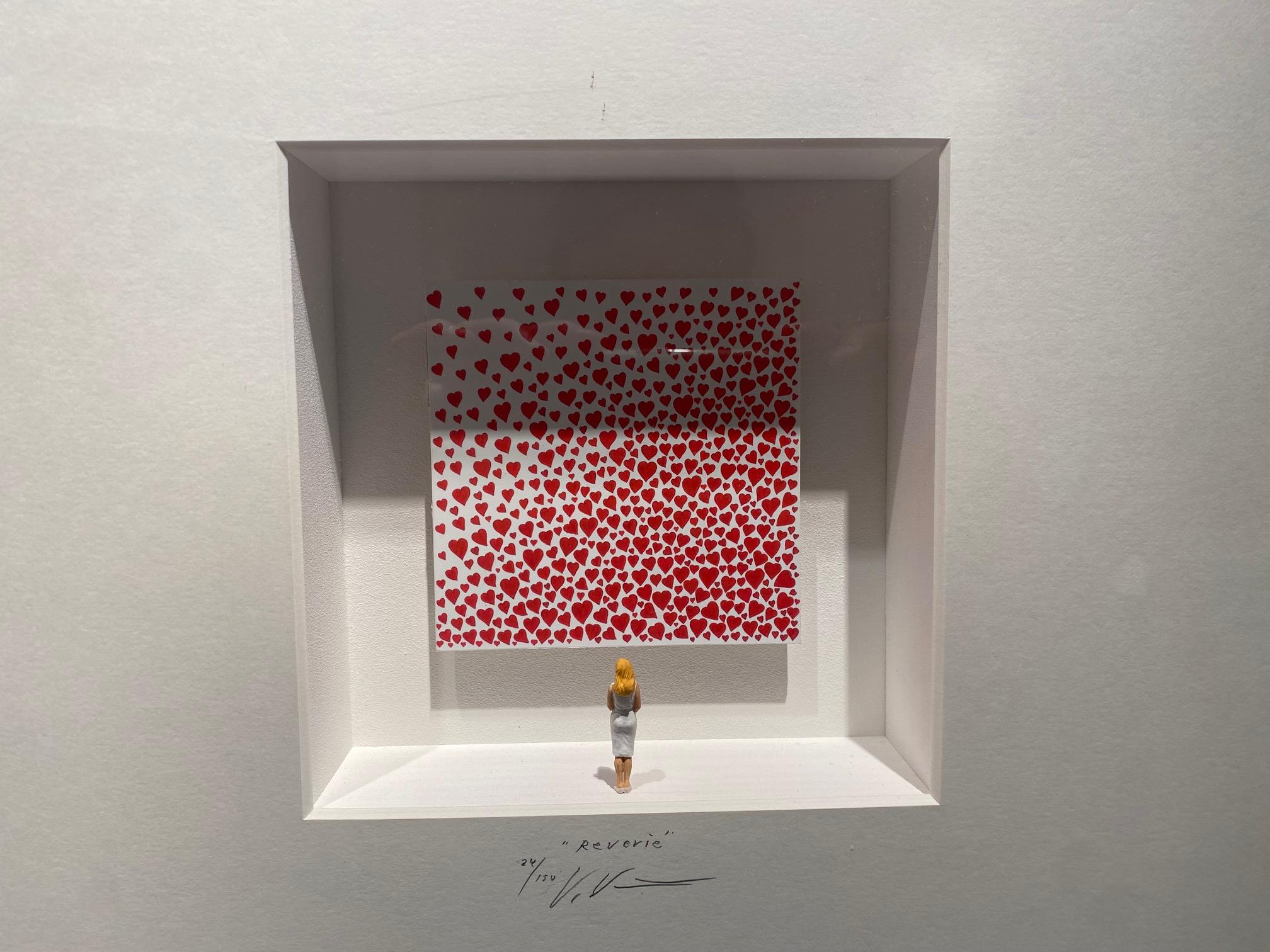 Rapture- zeitgenössische minimalistische Kunst in Boxen Kunstwerk von Volker Kuhn Liebesherzen im Angebot 2