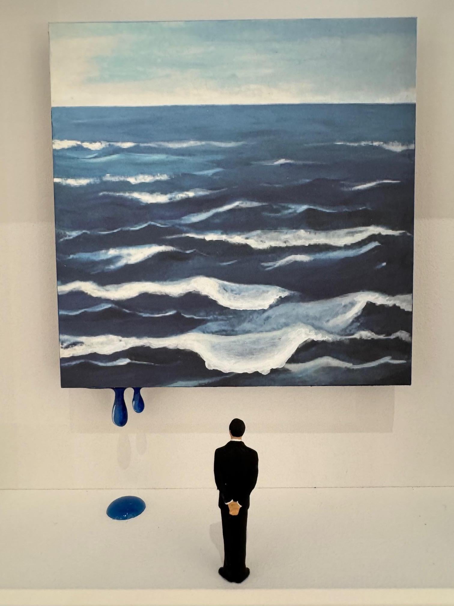 Olas rugientes -arte contemporáneo en cajas obra de Volker Kuhn océano surrealista 6