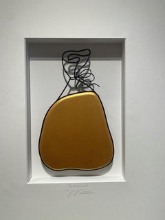 Sack von zeitgenössischer Gold-Kunst in Schachteln von Volker Kuhn, Handtasche aus Gold