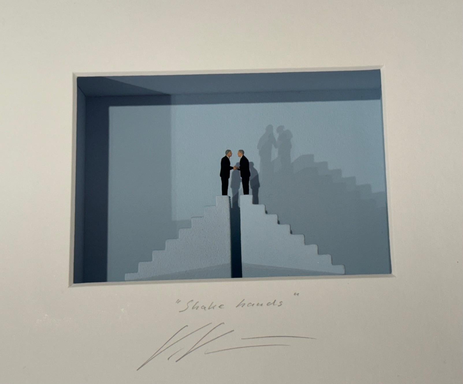 Shake Hands - contemporary minimalist artwork by Volker Kuhn business deal