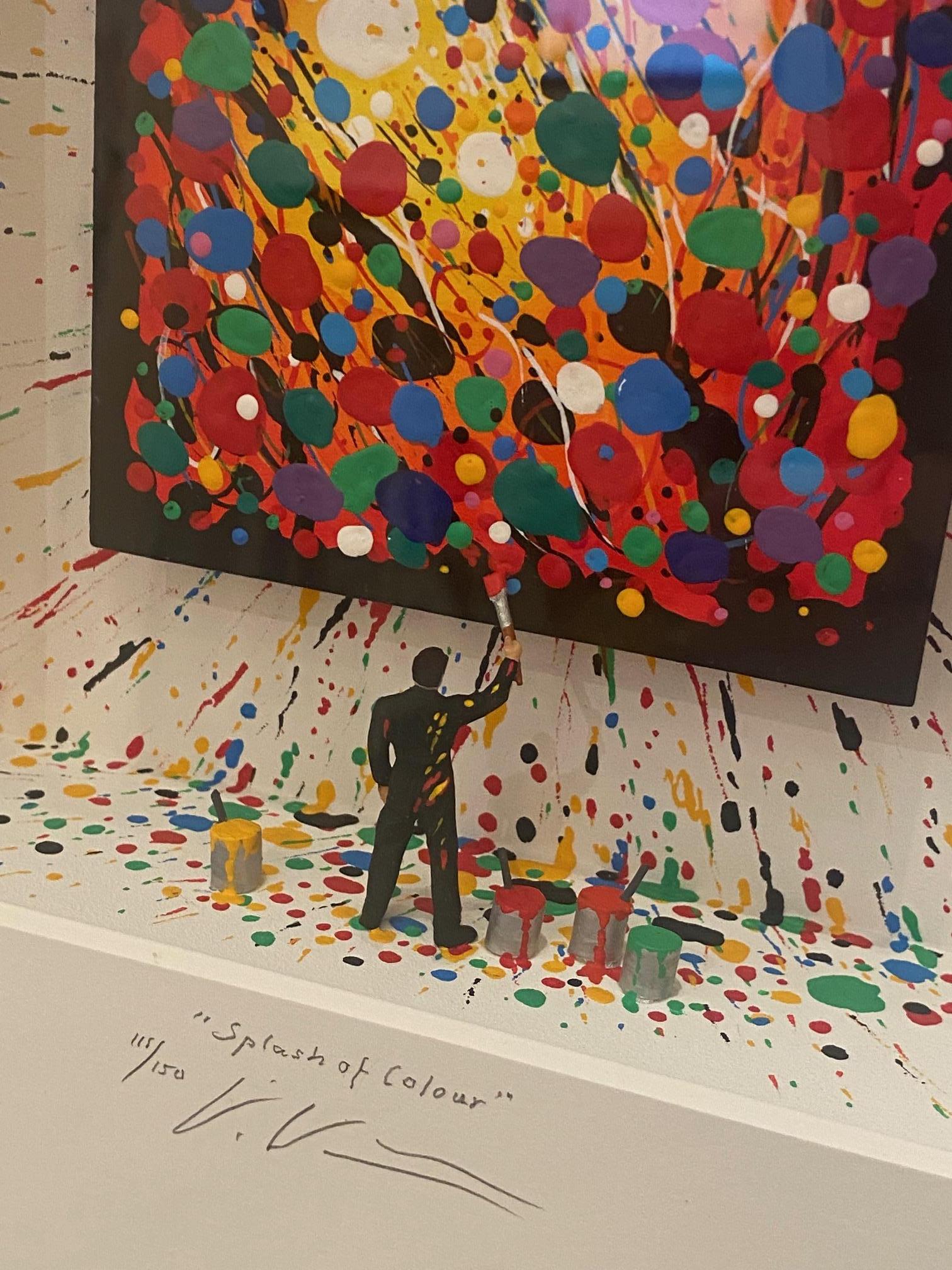 Splash of Color – zeitgenössische Kunst in Schachteln von Volker Kuhn, abstrakter Spritzer im Angebot 1