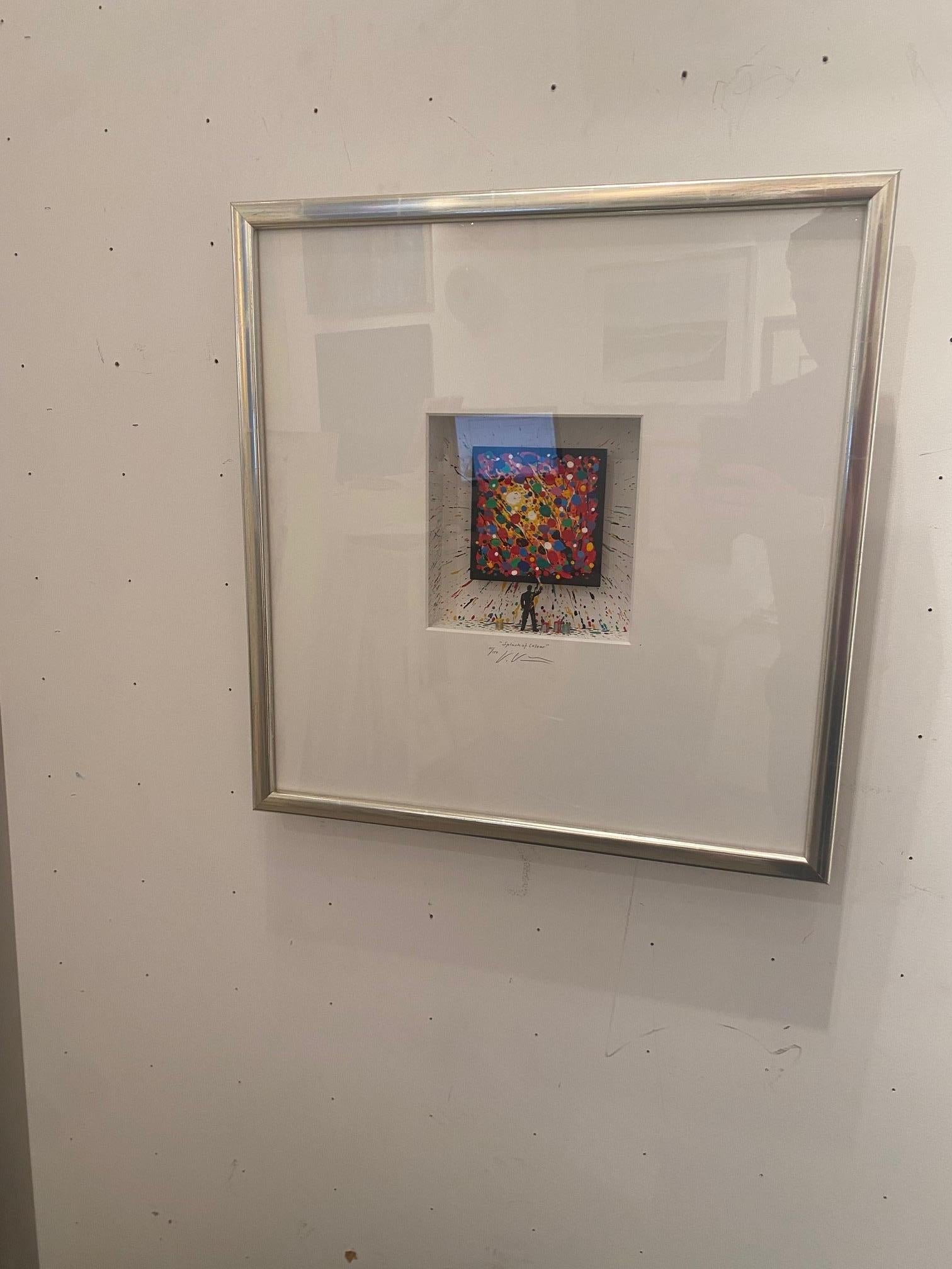 Splash of Color - contemporary art in boxes work by Volker Kuhn abstract splash For Sale 3