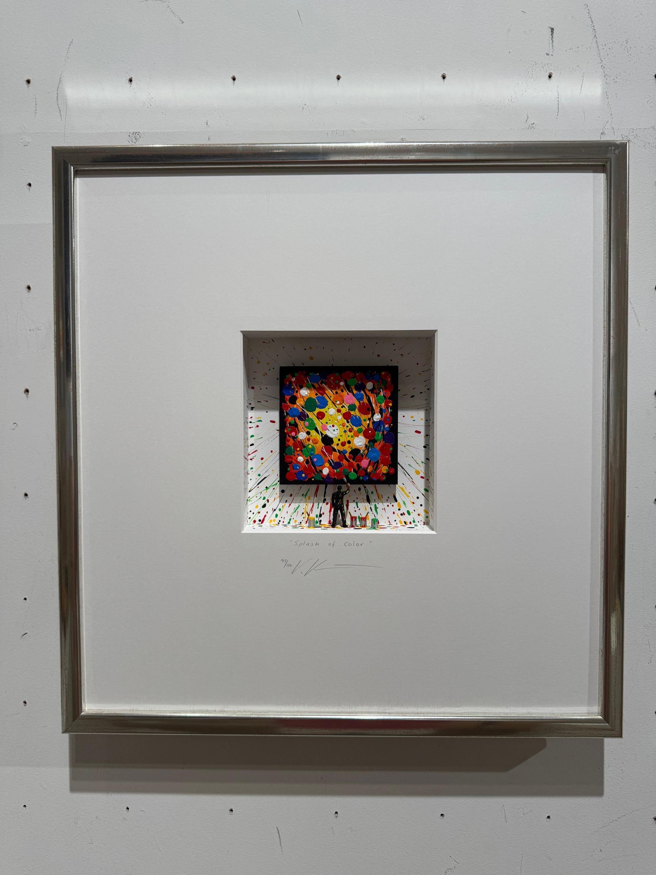 Splash of Color - contemporary art in boxes work by Volker Kuhn abstract splash For Sale 5
