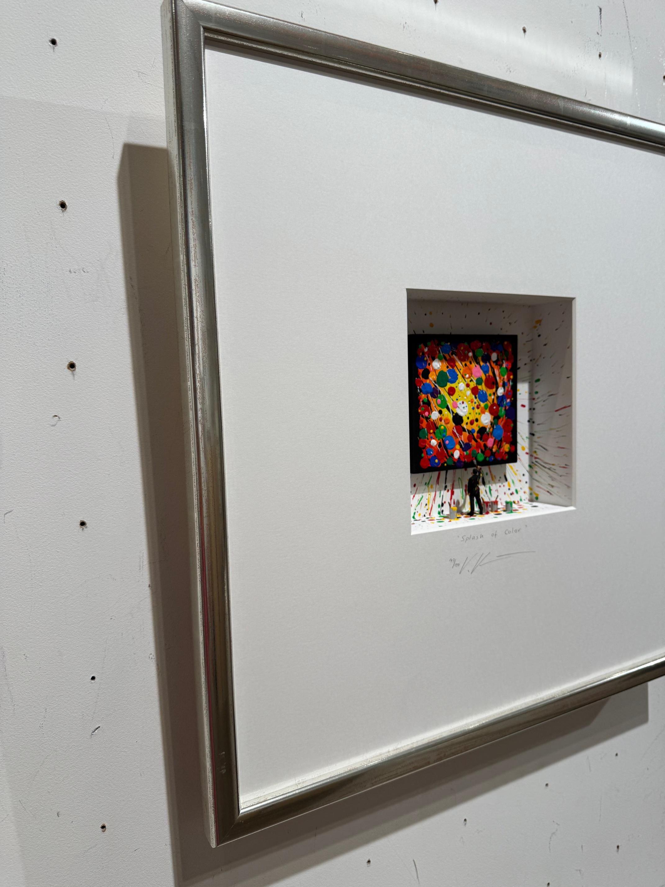 Splash of Color - contemporary art in boxes work by Volker Kuhn abstract splash For Sale 6