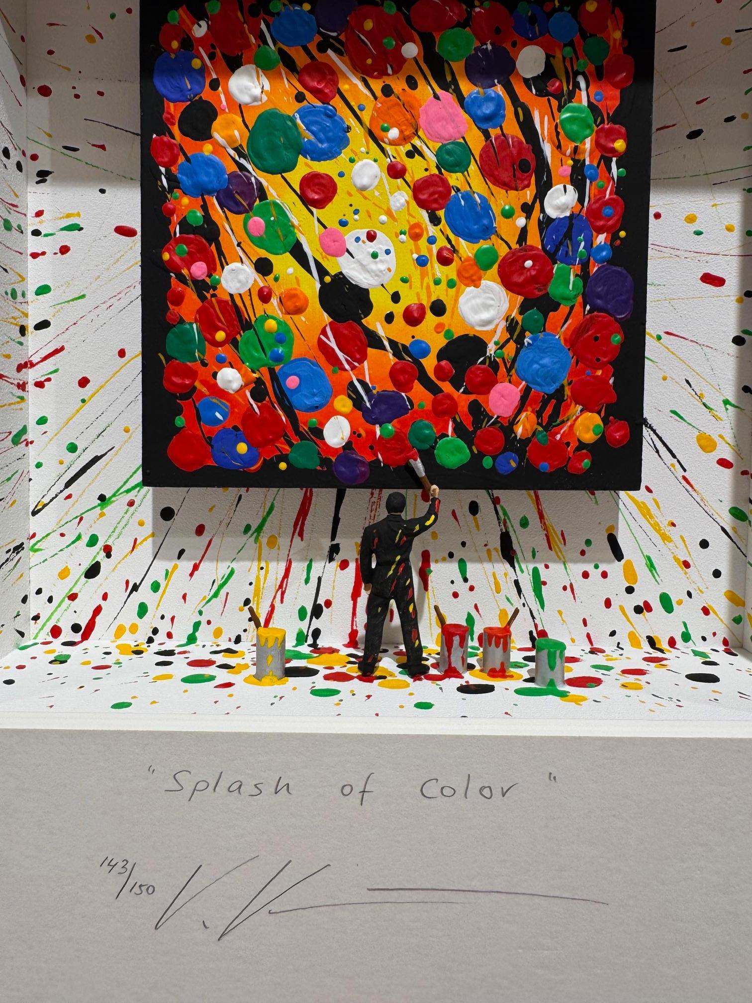 Splash of Color - contemporary art in boxes work by Volker Kuhn abstract splash For Sale 7