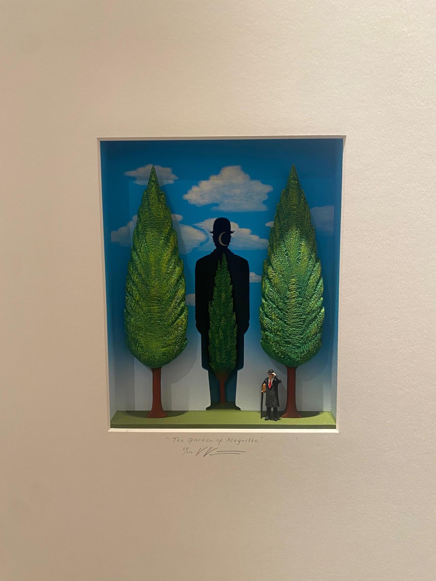Le jardin de Magritte - une œuvre d'art contemporain en hommage au surréaliste belge en vente 1
