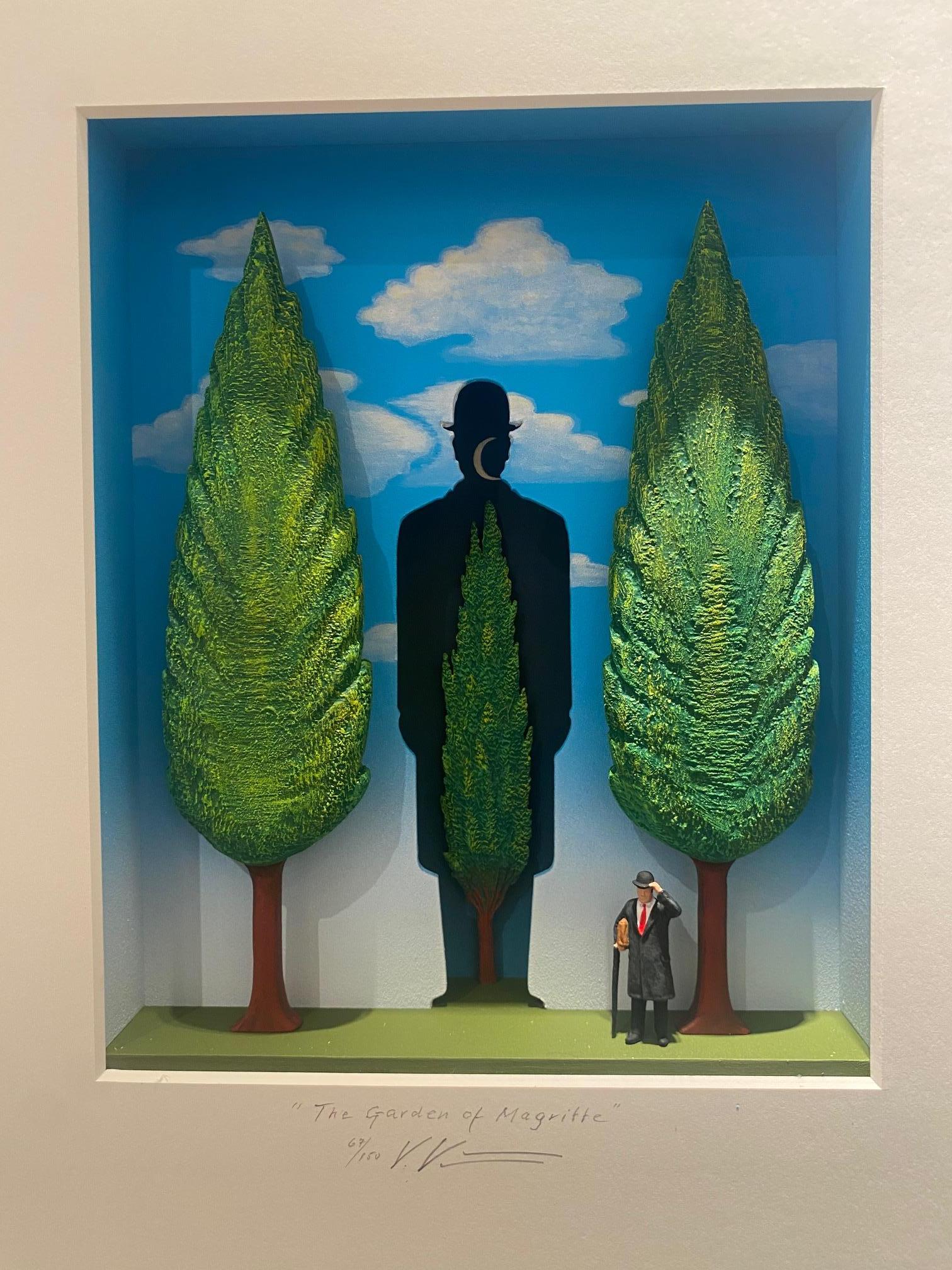 The Garden of Magritte (Le jardin de Magritte) - œuvre d'art contemporaine hommage au surréalisme belge  en vente 2