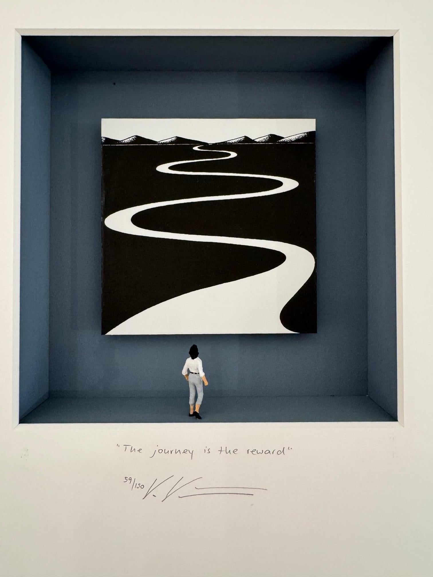 El largo y tortuoso camino  - arte contemporáneo en cajas obra de Volker Kuhn en venta 1