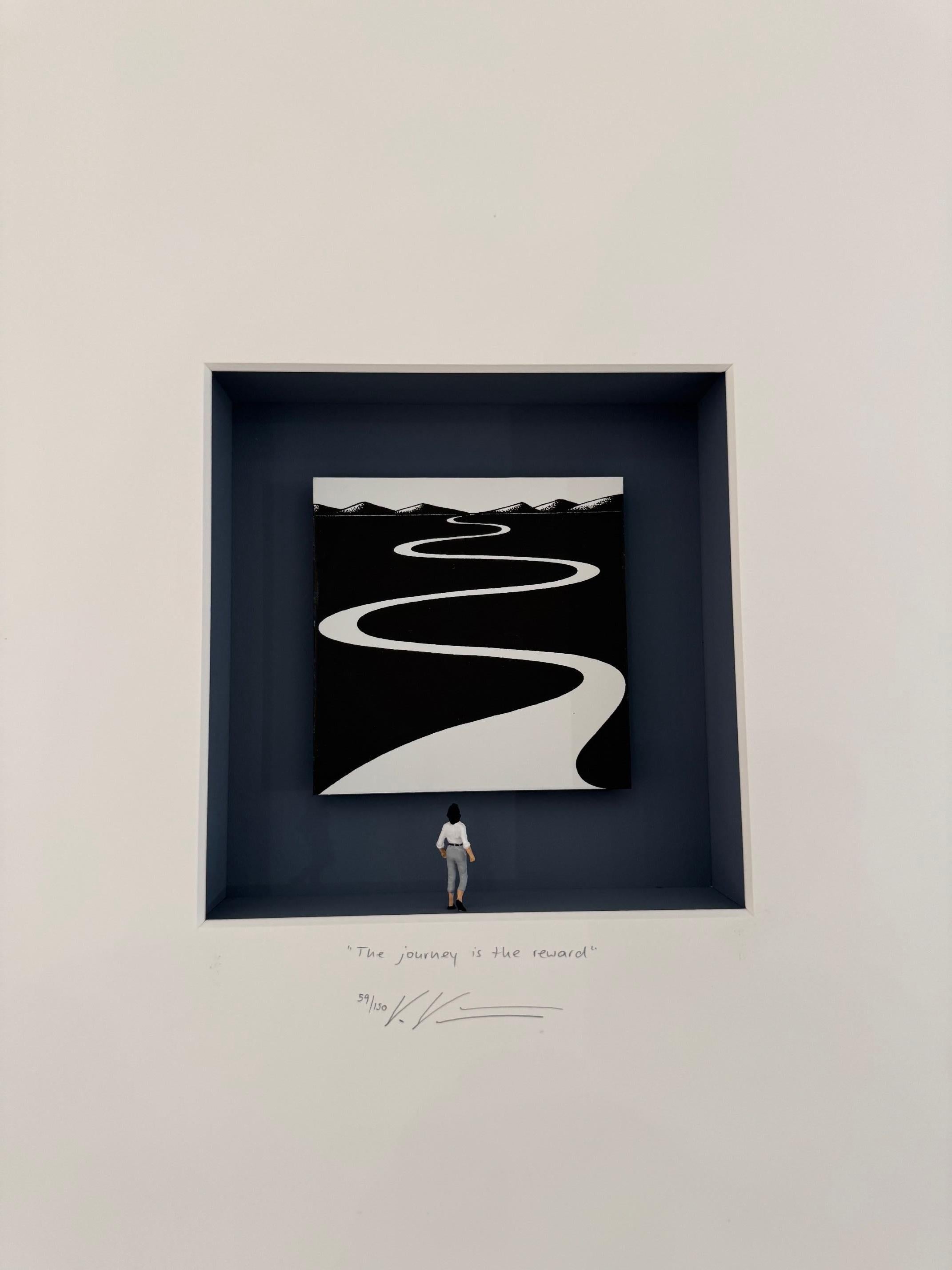 El largo y tortuoso camino  - arte contemporáneo en cajas obra de Volker Kuhn en venta 5