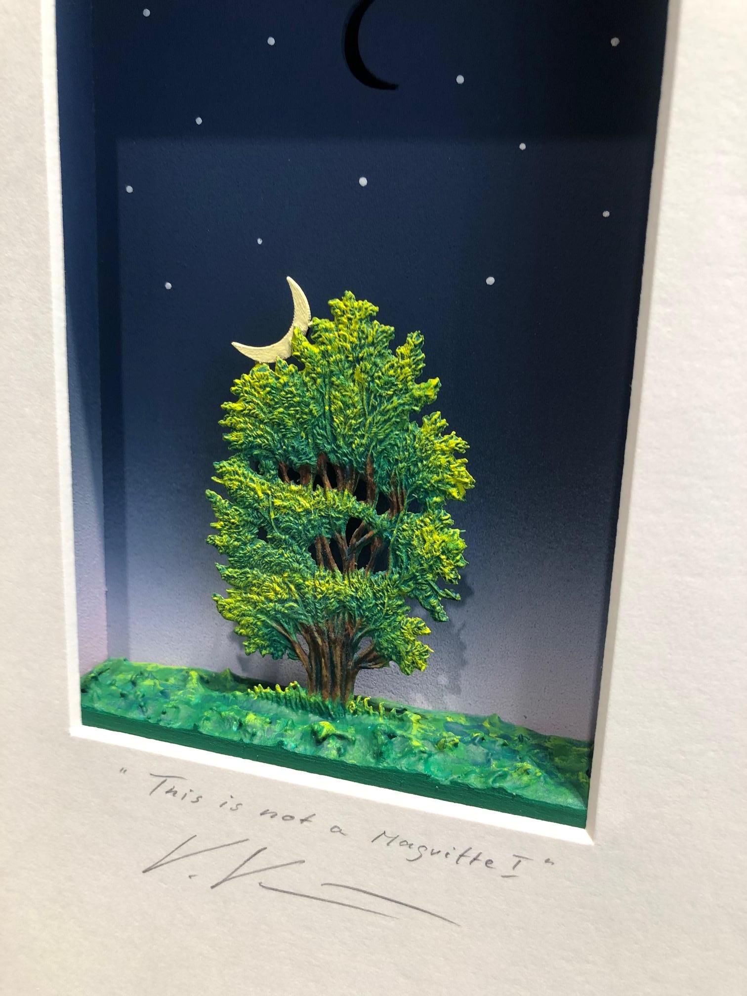 Dies ist kein Magritte I - zeitgenössisches Kunstwerk, Hommage an Magritte Malerei (Assemblage), Mixed Media Art, von Volker Kuhn