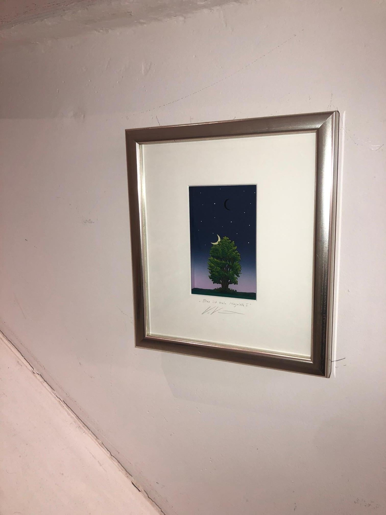 Dies ist kein Magritte I - zeitgenössisches Kunstwerk, Hommage an Magritte Malerei im Angebot 2